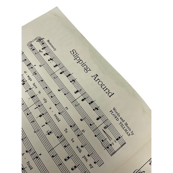 Slipping Around Sheet Music 1949 Floyd Tillman Margaret Whiting Jimmy Wakely - Picture 4 of 6